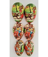 Vintage Paper Mache Nesting Easter 3 Eggs  Wagon Bunnies WesternGermany ... - £39.49 GBP