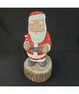 Vintage Primitive Hand Card &amp; Painted Signed Stump Christmas Holiday MTA... - $565.28 MXN