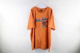 NOS Vtg 90s Ralph Lauren Mens 3XL Script Spell Out Short Sleeve T-Shirt Orange - £54.09 GBP