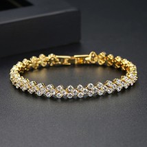 New Luxury Roma 18cm Rose Gold Silver Color Bracelet Bangle for Women Wedding Gi - £14.22 GBP