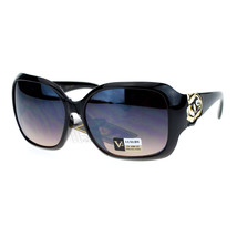 Women&#39;s Oversized Square Frame Sunglasses With Rhinestone Rose Design - £8.65 GBP