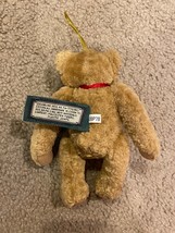 Macy&#39;s New York By Gund Jointed Teddy Bear 7” New Red Ribbon Ornament Ha... - £6.75 GBP