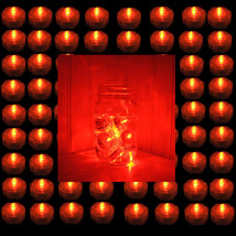 96 QTY ORANGE LED Submersible Underwater Tea lights~ Wedding Centerpiece - £87.92 GBP