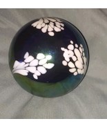 Vintage The Glass Eye irredescent MSH 1988 Paperweight Blue Green Purple - $32.71