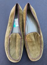 Liz Claiborne Flex Weekend Loafers 7.5 M Green Suede Flat Shoes - £22.35 GBP