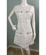 Banana Republic Ponte Knit Off-White/Gray Space Dye Zipper Accent Dress ... - $67.68 CAD