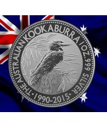 2015 KOOKABURRA 25th ANNIVERSARY 1 oz 0.999 SILVER COIN - BU FROM MINT ROLL - $42.95