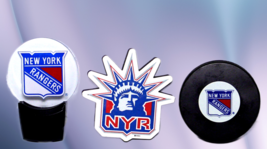 New York Rangers collection - Hockey puck, Magnet, Nightlight - £16.98 GBP
