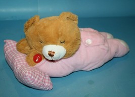 Goffa Teddy Bear 12&quot; Pink PJ Bedtime Baby Pillow Lying Plush Soft Toy No... - £9.27 GBP