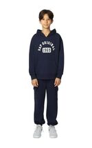 Gap Boys Girls Hoodie Blue Fleece Pullover Kangaroo Pocket 1969 Active C... - $39.99