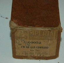 Imperial Songrecord Player Piano Roll I&#39;m An Old Cowhand Fox Trot 09052 - $29.99