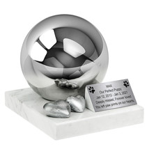 Pet Urns For Small Dogs, Pet Urns Marble and Stainless Steel, Memorial Pet Urns - £181.24 GBP