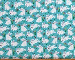 Cotton Bunnies Rabbits Bunny Hop Spring Holidays Fabric Print by Yard D1... - £10.34 GBP