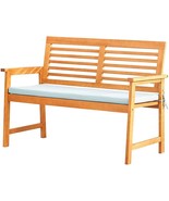 Vifah Waimea Honey Slatted Eucalyptus Wood Garden Bench With Cushion - $0.00
