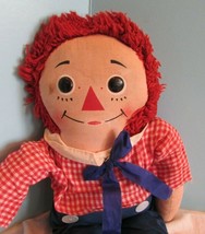 Vintage Raggedy Andy Doll 18&quot; W/HEART Red Yarn Hair Knickerbocker - £14.33 GBP