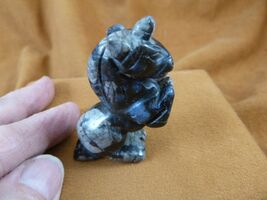 (Y-UNI-705) Gray black jasper UNICORN horse Figurine gemstone love gem u... - $24.99