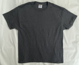 Vintage Hanes Heavyweight 50/50 Blank T Shirt NOS Dark Gray Size Large - $24.56