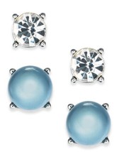 allbrand365 designer Women Silver Tone Imitation Pearl 2 Piece Set Stud Earrings - £17.22 GBP