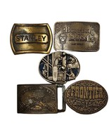 Vintage Brass Belt Buckle Lot Las Vegas Stanley Ford Auto 3D Metal Siski... - $62.18 CAD