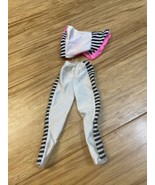 Vintage Barbie Doll Outfits Black White Pink Striped Retro 1980s KG JD - $14.85
