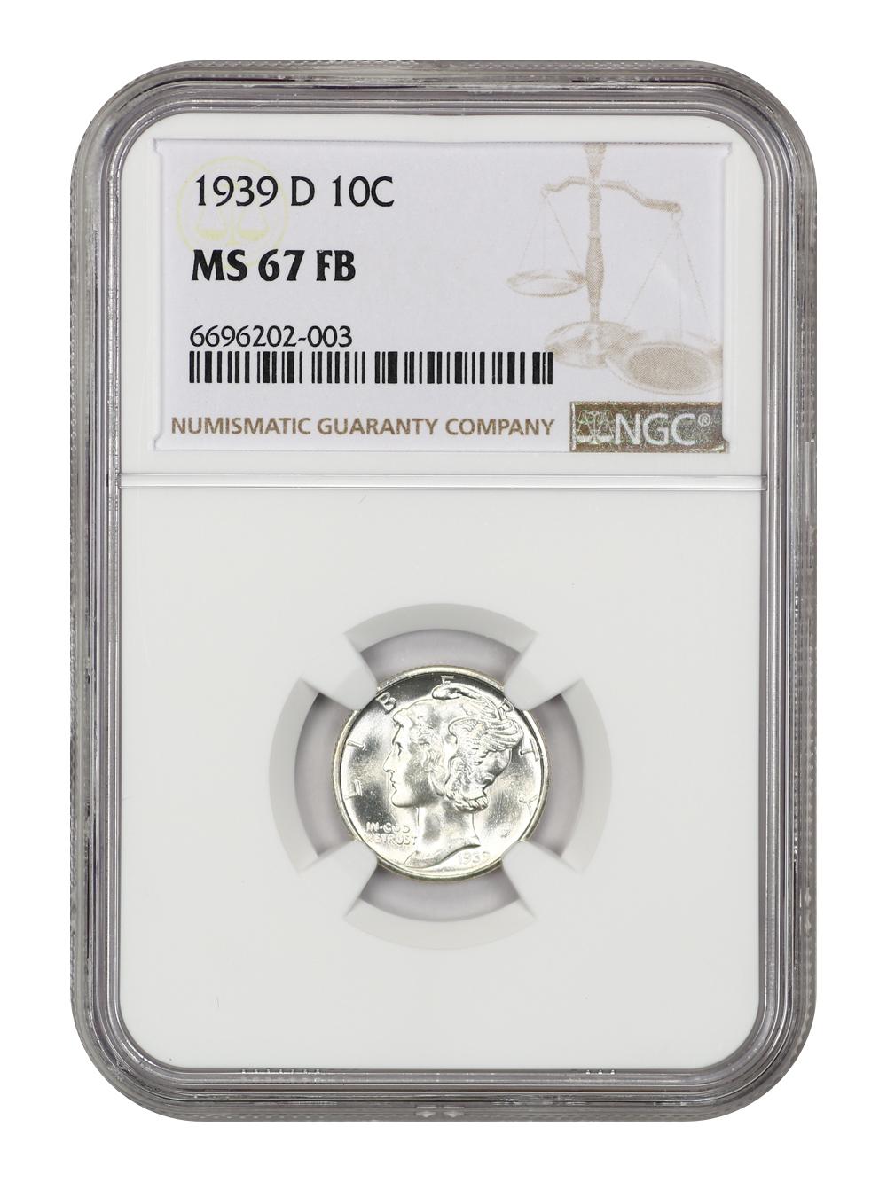 Primary image for 1939-D 10C NGC MS67FB