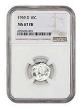 1939-D 10C Ngc MS67FB - £219.74 GBP