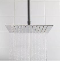 New Chrome 12&quot; Beveled Square Rainfall Shower Head by Signature Hardware - £93.78 GBP