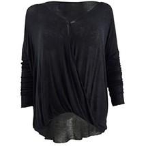 MSRP $29 Polly &amp; Esther Juniors&#39; Surplice-Neck Top (M, Black) - £4.57 GBP