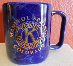 Kiwanis International Manitou Springs Colorado Coffee Mug Vintage Blue - $8.49