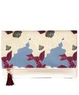 Rachel Pally Womens Floral Canvas Zip Tassel Folded Clutch Handbag Blue ... - £12.58 GBP