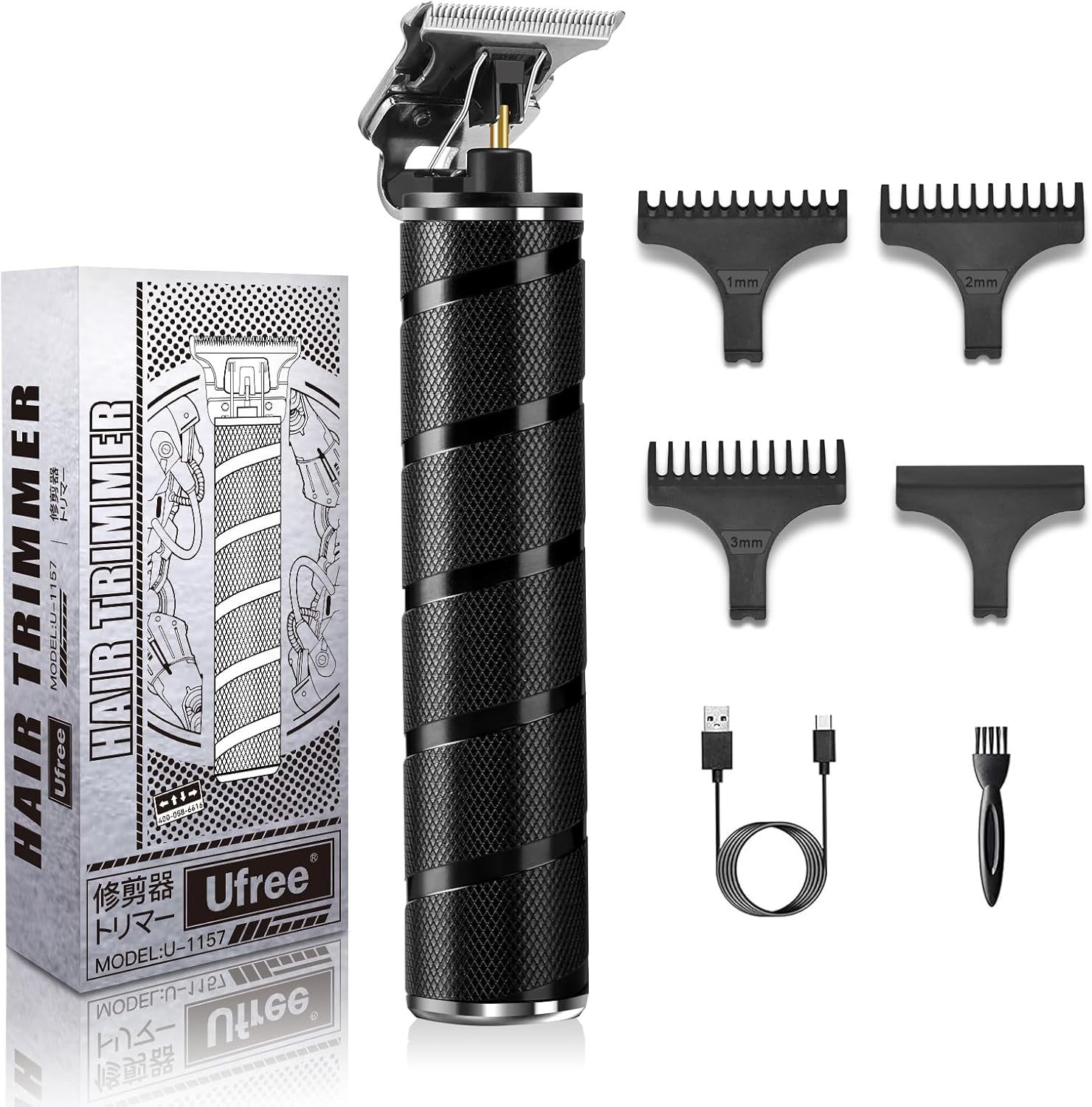 Ufree Mens Beard Trimmer, Zero Gapped T Blade Liners, Cordless Hair, Black - $33.94