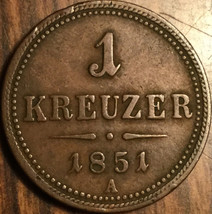 1851 Austria 1 Kreuzer Coin - £6.30 GBP