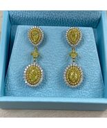 2.95 Carat Naturel Déguisement Diamant Jaune Goutte Pendantes Oreilles 1... - €7.678,75 EUR