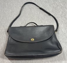 Vintage Coach Bag Black Leather Lexington Briefcase Turnlock Shoulder 5265 - $79.19