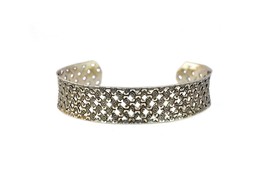 Silver Boho Gypsy Bracelet, Tribal Cuff Bangle, Bohemian Chic Style - £17.58 GBP