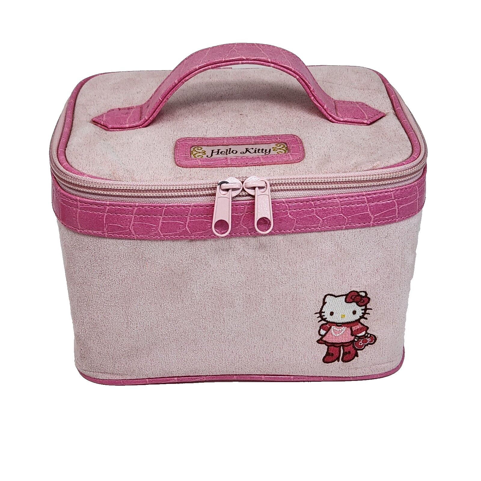 SANRIO HELLO KITTY PINK MAKEUP CASE / TRUNK W/ MIRROR + POCKETS FOR STORAGE - $56.05