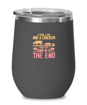 Wine Tumbler Stainless Steel Insulated  Funny  A Cow A Pig A Chicken Walk into  - £24.08 GBP
