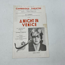 Playbill Theater Program Cambridge Theatre A Night In Venice - £24.63 GBP