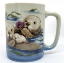 Vintage Otagiri Japan Coffee Cup Mug Otter Family - £10.17 GBP