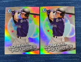 x2 2021 Bowman Chrome Zac Veen 40-Man Futures #FMF-7 Colorado Rockies - £0.79 GBP