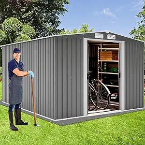 Sheds &amp; Outdoor Storage,,Tool Garden Metal Sheds With Sliding Door,Outsi... - $725.99