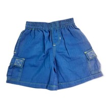 CR Sport Cargo Shorts Boys 12 Months Blue Elastic Waist Pull On Cotton P... - $9.39