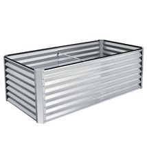 6 x 3 x 2 Feet Metal Rectangular Raised Garden Bed with Open Bottom Design-Silve - €120,55 EUR
