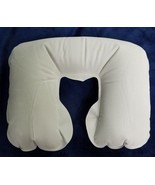 Inflatable travel pillow 11 in wide Navy or gray sleek compact fits in c... - £5.48 GBP