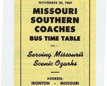 Missouri Southern Coaches Bus Time Table 1969 Serving Missouri;s Scenic ... - $13.86