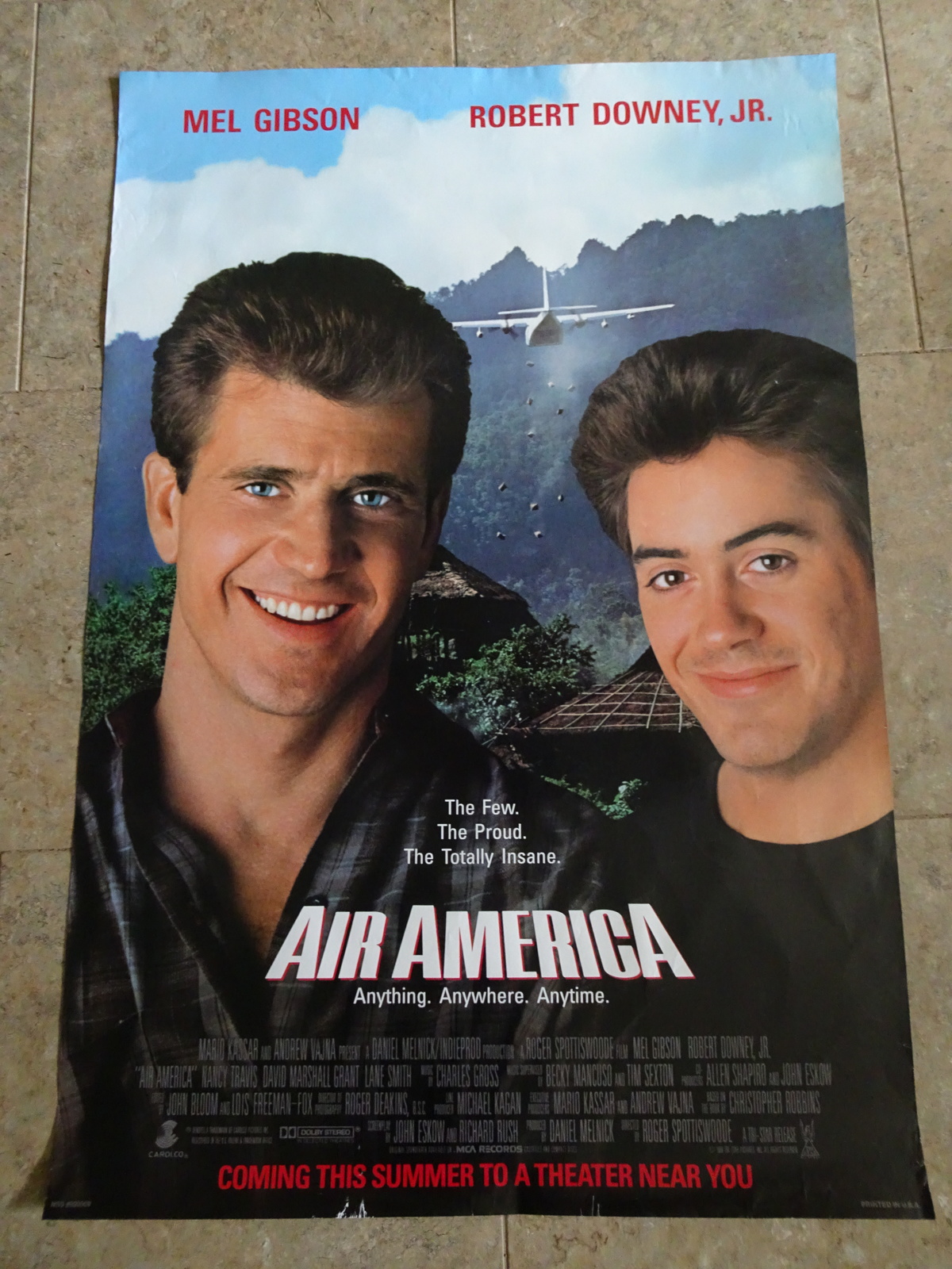 AIR AMERICA - MOVIE POSTER WITH MEL GIBSON AND ROBERT DOWNEY JR. - $15.00