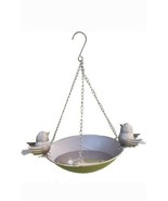 Brown Bird Bath Bowl Metal Birdbath Garden Hanging Outdoor Outside Decative - $457.31 MXN
