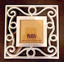 Solid Brass FETCO Picture Frame ~ Pewter Look ~ Filigree Design - $11.87