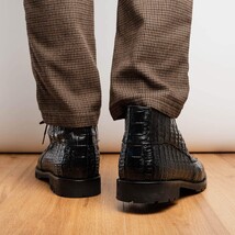 Marco Di Milano Genuine Caiman Crocodile Chukka Boot Martinelli Black image 12