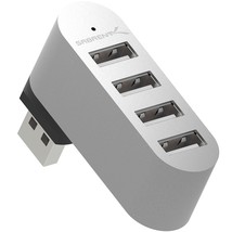 SABRENT Premium 4 Port Aluminum Mini USB 2.0 Hub [90/180 Degree Rotatable] (HB-U - £13.42 GBP